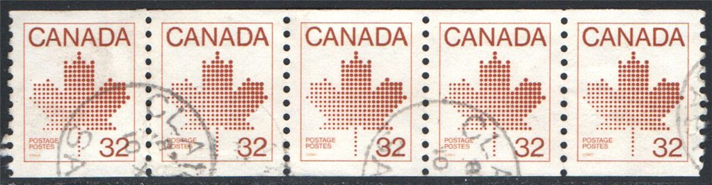 Canada Scott 951 Used Strip - Click Image to Close